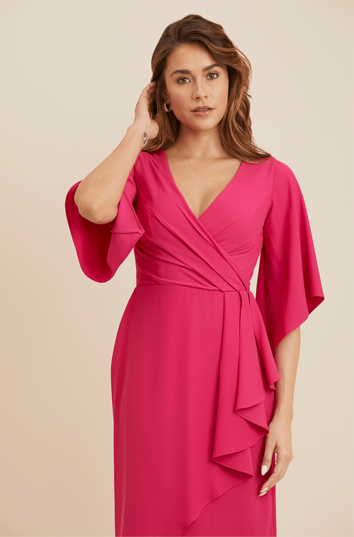 VESTIDO MIDI DE ALFAIATARIA FLUIDA LANA