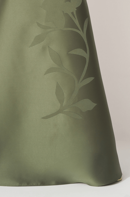 Vestido Longo Calla Verde Oliva - Hover