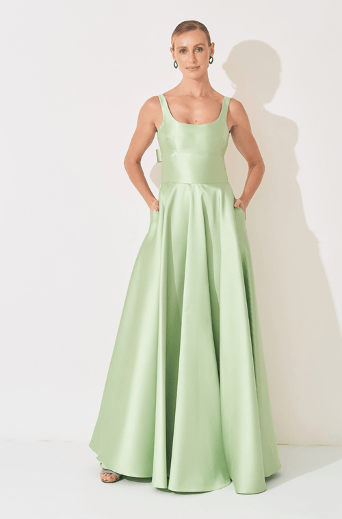 Vestido Longo Pilar Verde Menta