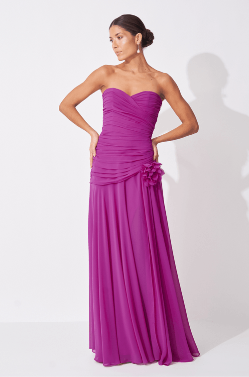 Vestido Longo Clarissa Fucsia