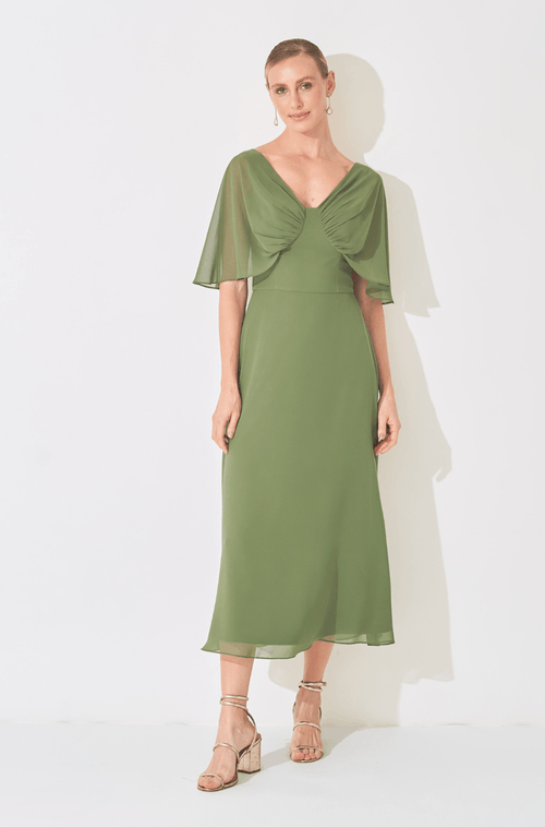 Vestido Midi Alma Verde Oliva