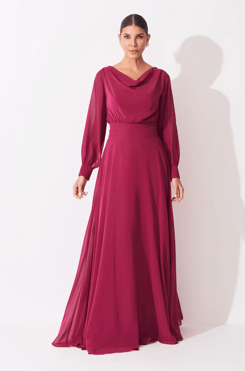 Vestido Longo Lucia Rosa Escuro