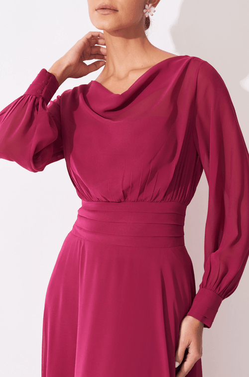 Vestido Longo Lucia Rosa Escuro - Hover