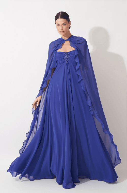 Vestido Longo Selena Azul Bic