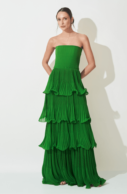 Vestido Longo Amora Verde Bandeira