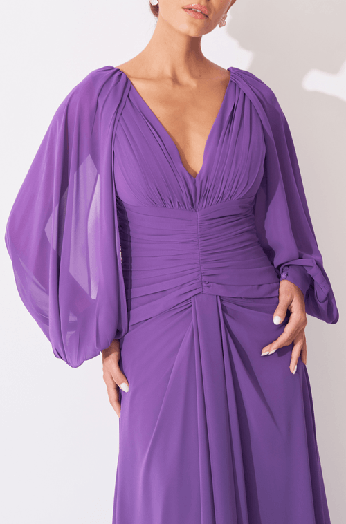 Vestido Longo Lilian Roxo - Hover