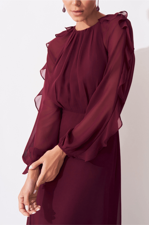 Vestido Longo Odete Bordo - Hover