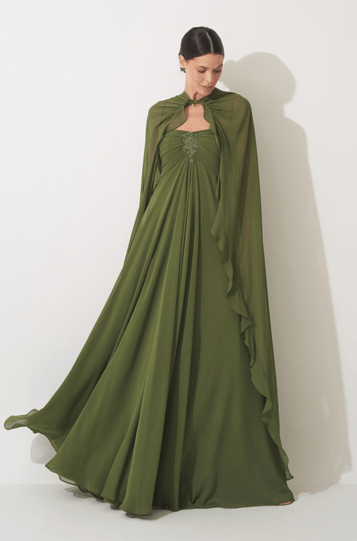 Vestido Longo Selena Verde Oliva