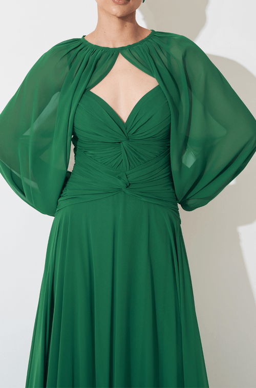 Vestido Longo Tamara Verde Esmeralda - Hover