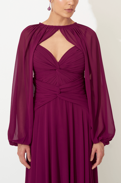 Vestido Longo Tamara Bordo - Hover