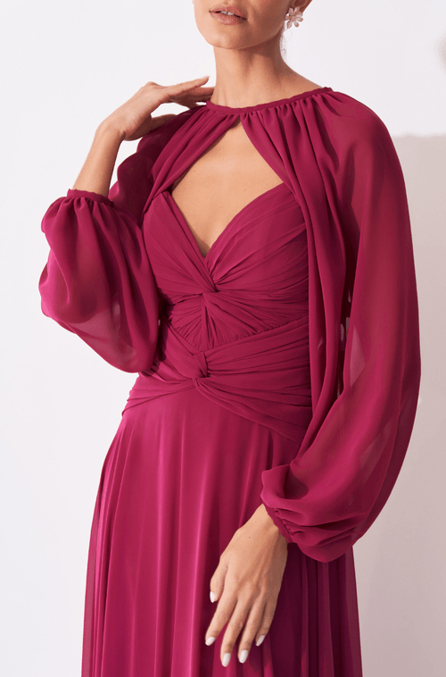 Vestido Longo Tamara Rosa Escuro - Hover