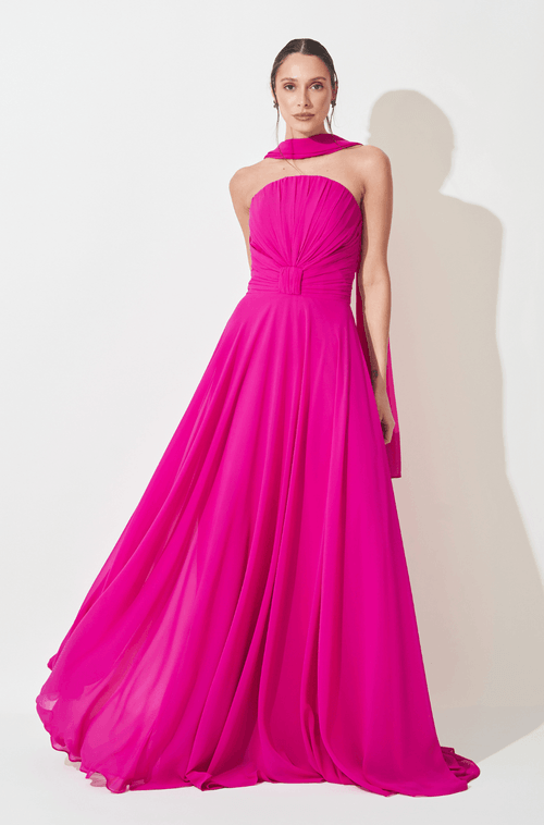 Vestido Longo Loreta Fucsia
