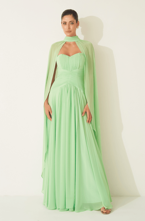 Vestido Longo Dominique Verde Claro