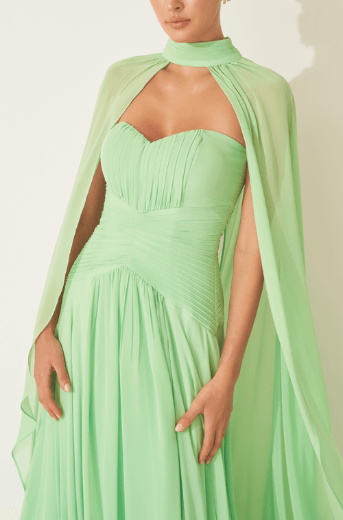 Vestido Longo Dominique Verde Claro - Hover