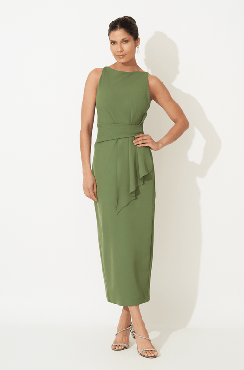 Vestido Midi Arlete Verde Oliva