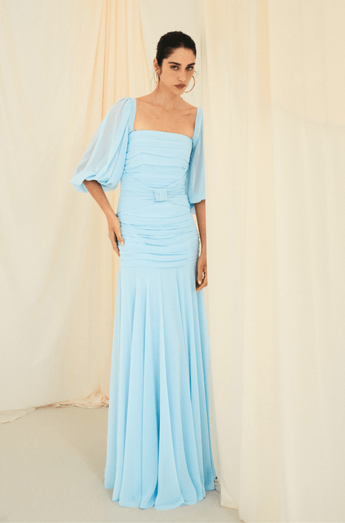 Vestido Longo Juliette Azul Claro - Hover