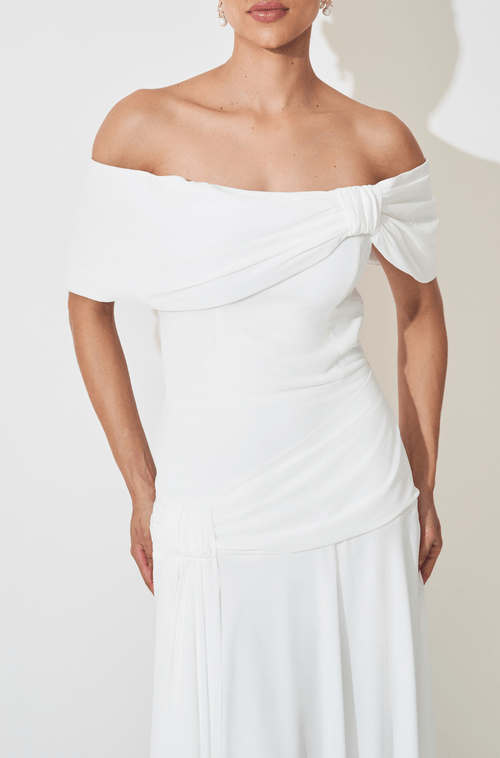 Vestido Longo Elize Off White - Hover
