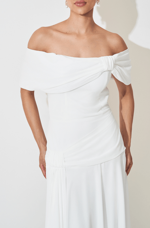 Vestido Longo Elize Off White - Hover