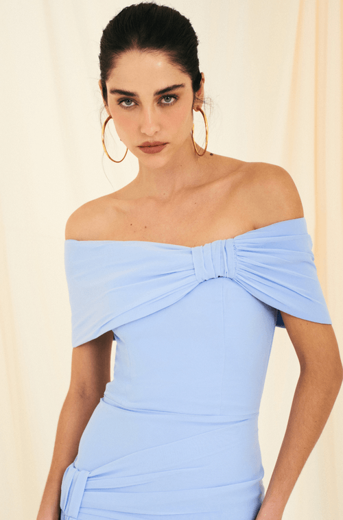 Vestido Longo Elize Azul Serenity - Hover