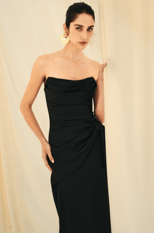 Vestido Longo Yara Preto - Hover
