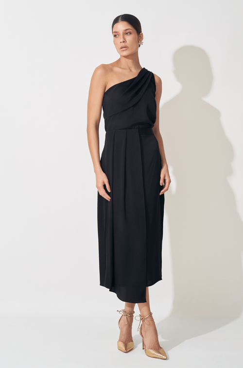 Saia Midi Amalia Preto - Hover