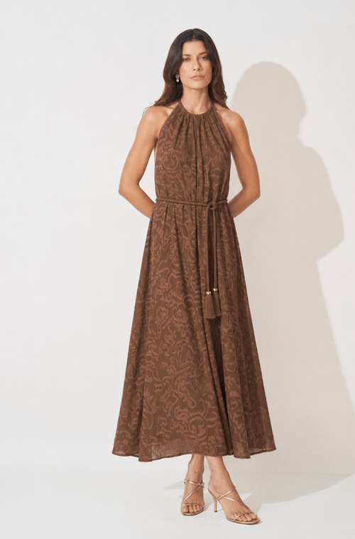 Vestido Midi Jessica Marrom