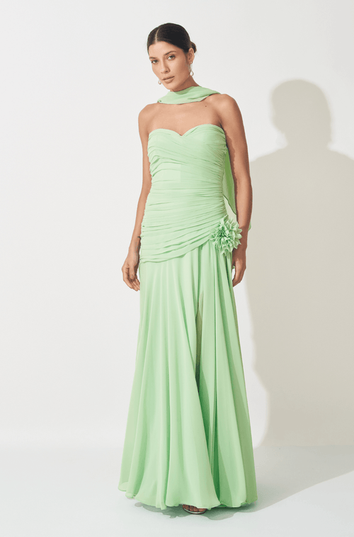 Vestido Longo Clarissa Verde Claro