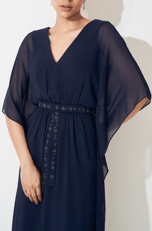 Vestido Longo Madeleine Azul Marinho - Hover