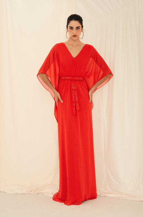 Vestido Longo Madeleine Laranja