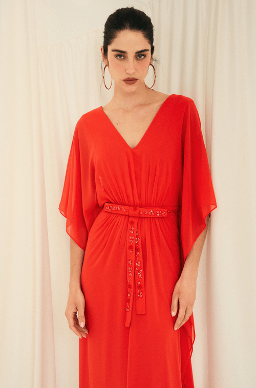 Vestido Longo Madeleine Laranja - Hover
