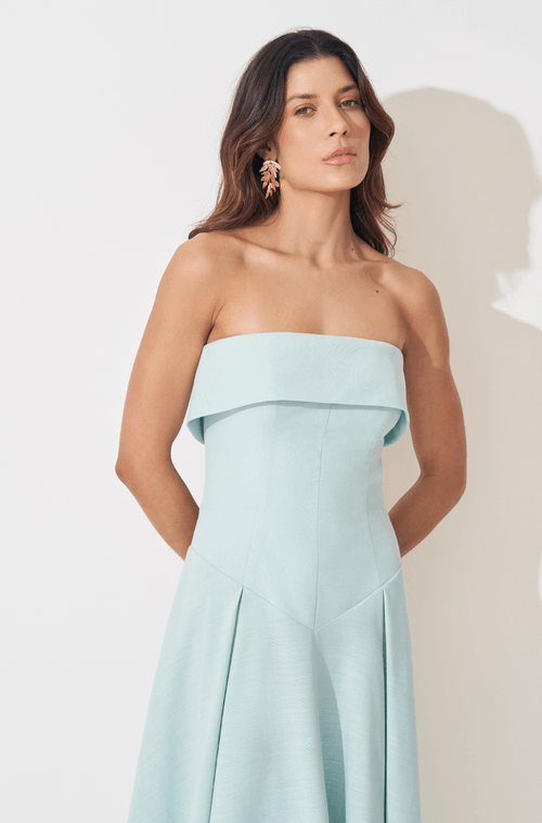Vestido Midi Barbara Verde Erva Doce - Hover