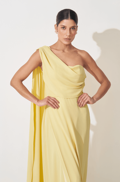 Vestido Longo Marta Amarelo - Hover