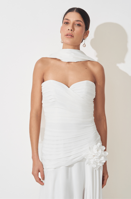 Vestido Longo Clarissa Off White - Hover