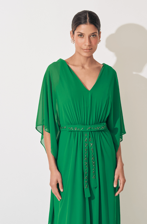 Vestido Longo Madeleine Verde Esmeralda - Hover