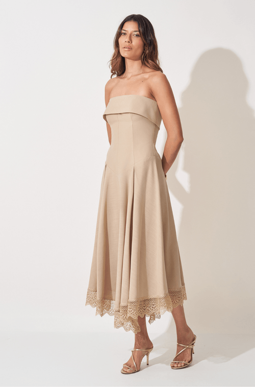 Vestido Midi Barbara Areia