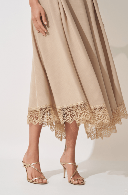 Vestido Midi Barbara Areia - Hover