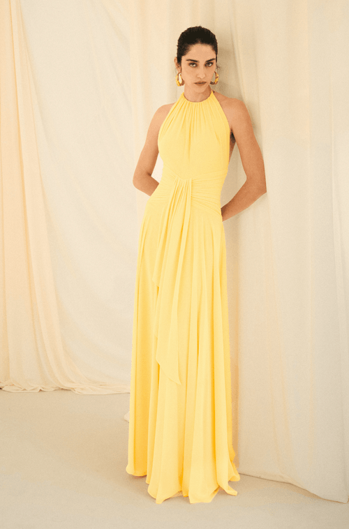 Vestido Longo Antonela Amarelo Manteiga