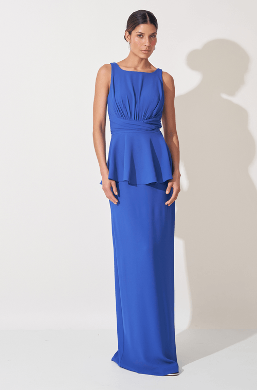 Vestido Longo Jordana Azul Bic
