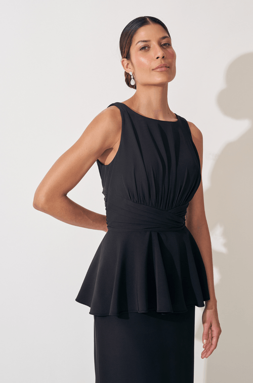 Vestido Longo Jordana Preto - Hover