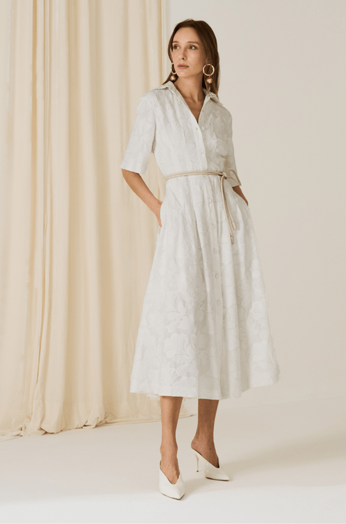 Vestido Midi Violeta Branco