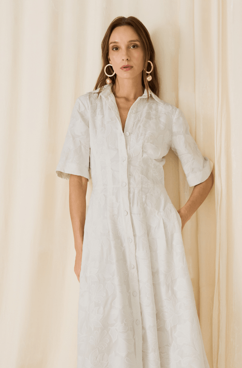 Vestido Midi Violeta Branco - Hover