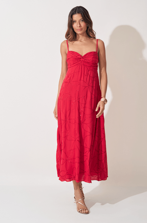 Vestido Midi Eulalia Vermelho