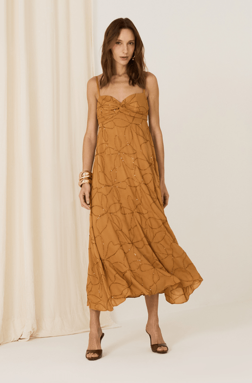 Vestido Midi Eulalia Ocre