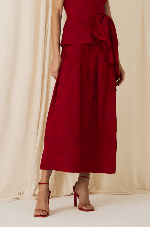 Saia Midi Eleonora Vermelho