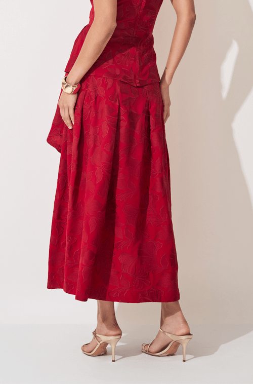 Saia Midi Eleonora Vermelho - Hover