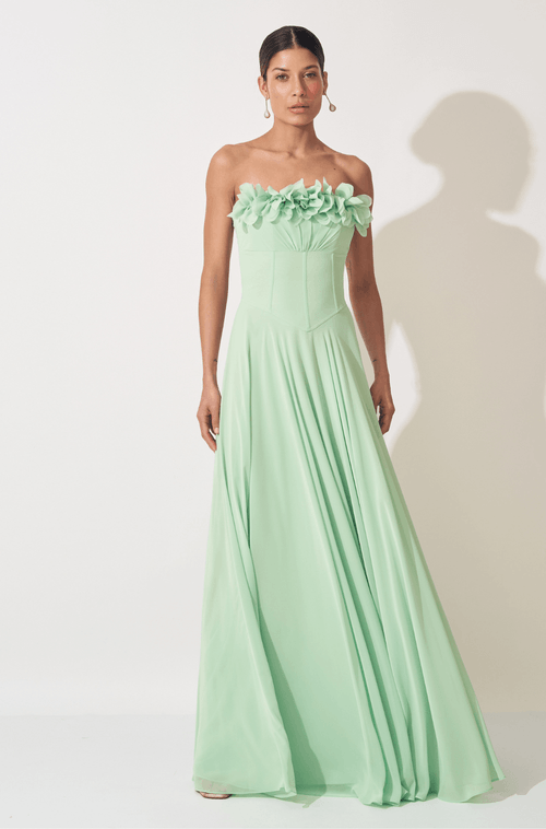 Vestido Longo Begonia Verde Claro