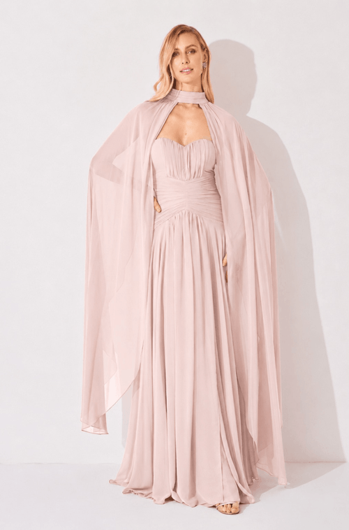 Vestido Longo Dominique Rosa Claro