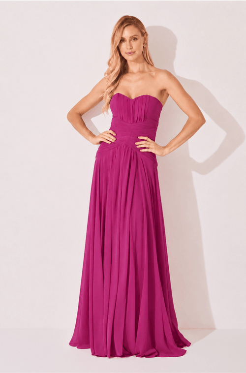 Vestido Longo Dominique Fucsia