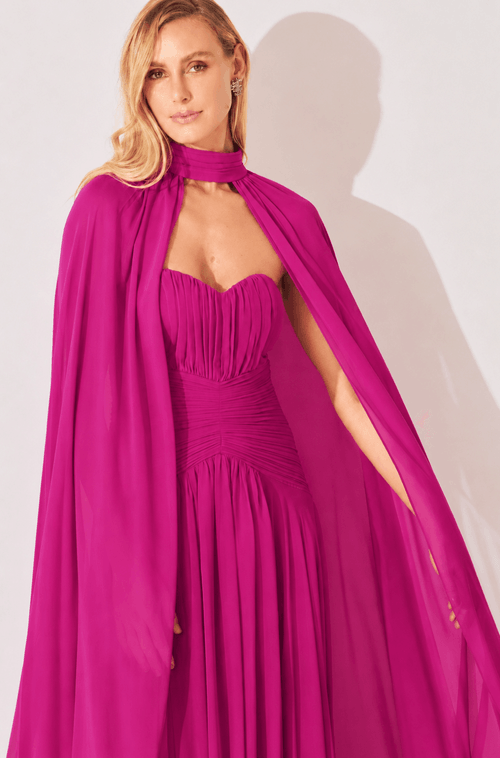 Vestido Longo Dominique Fucsia - Hover