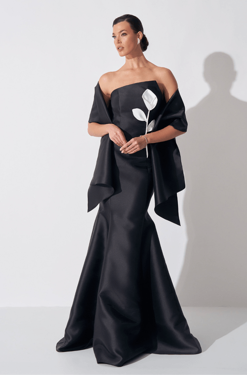 Vestido Longo Florencia Preto Branco